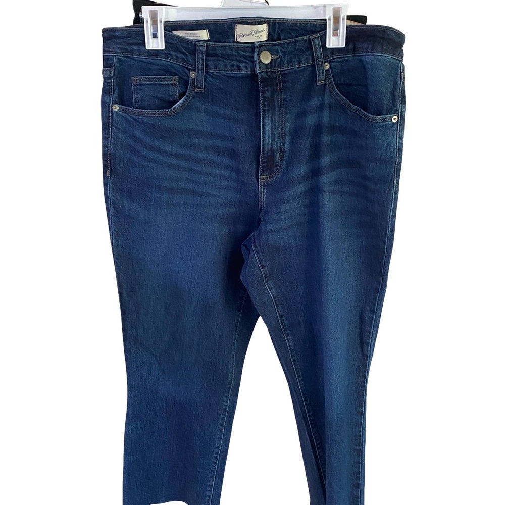 Ankle Boot Cut Dark Blue Denim Jeans